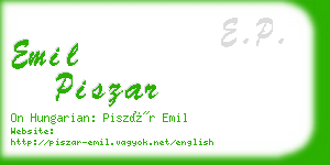 emil piszar business card